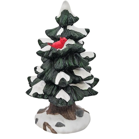 Dickens Collectables 2 Tree Figurines Accessory Hand Painted Porcelain - Picture 3 of 9